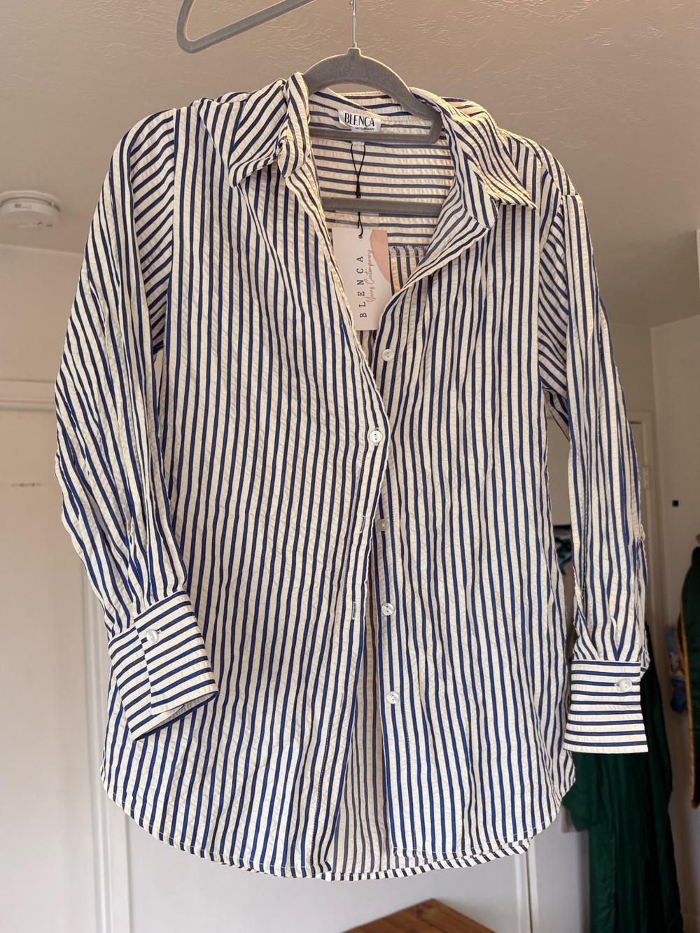 Beachy NEW striped button up shirt